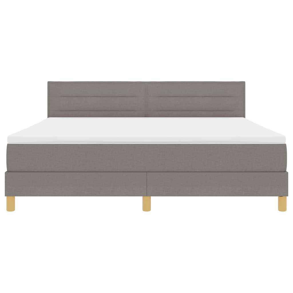 LED Boxspringbett mit Kopfteil Taupe 180 x 200 cm Stoff