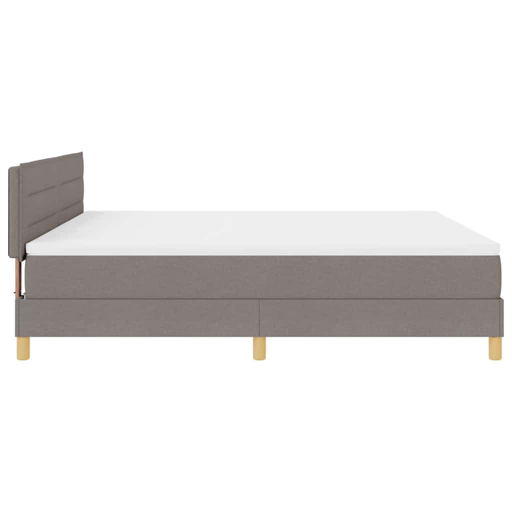 LED Boxspringbett mit Kopfteil Taupe 180 x 200 cm Stoff