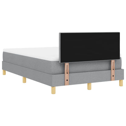 LED Boxspringbett mit Kopfteil Hellgrau 120 x 190 cm Stoff