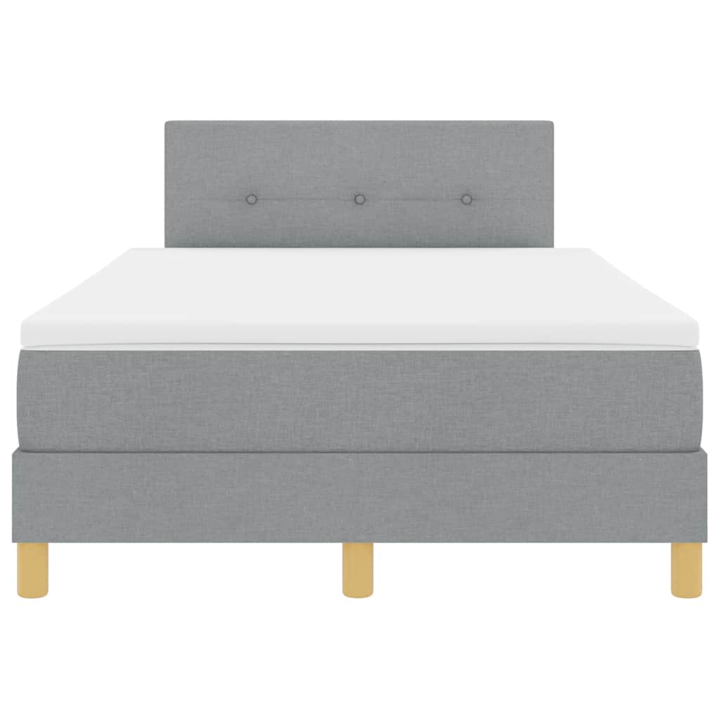 LED Boxspringbett mit Kopfteil Hellgrau 120 x 190 cm Stoff
