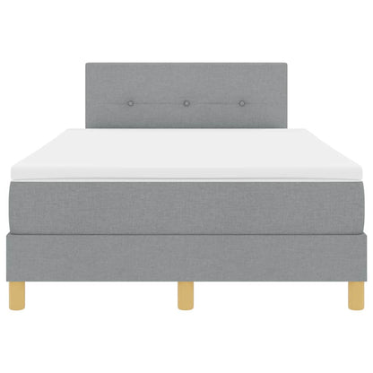 LED Boxspringbett mit Kopfteil Hellgrau 120 x 190 cm Stoff