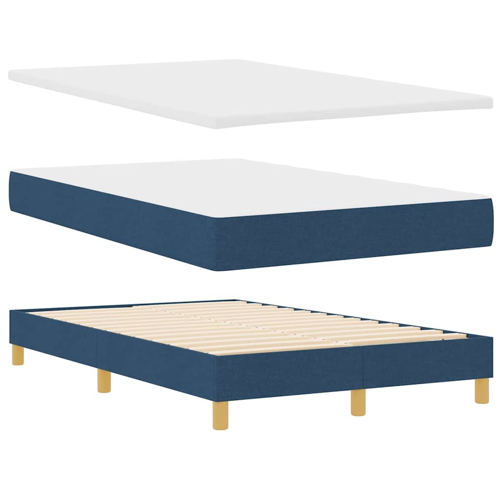 LED Boxspringbett mit Kopfteil Blau 120 x 190 cm Stoff