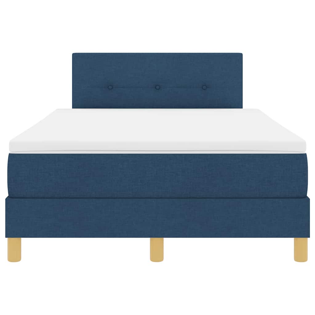 LED Boxspringbett mit Kopfteil Blau 120 x 190 cm Stoff