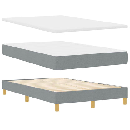 LED Boxspringbett mit Kopfteil Hellgrau 120 x 200 cm Stoff