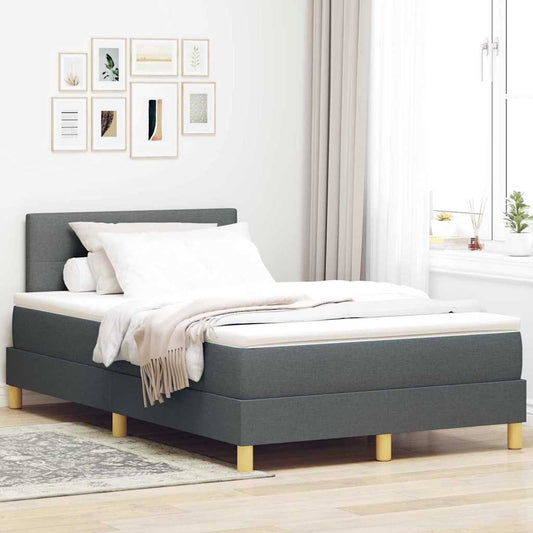 Boxspringbett mit Matratze Dunkelgrau 120 x 200 cm Stoff