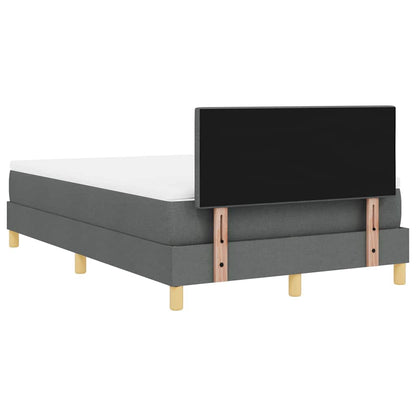 LED Boxspringbett mit Kopfteil Dunkelgrau 120 x 200 cm Stoff