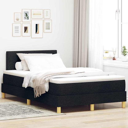 LED Boxspringbett mit Kopfteil Schwarz 120 x 200 cm Stoff
