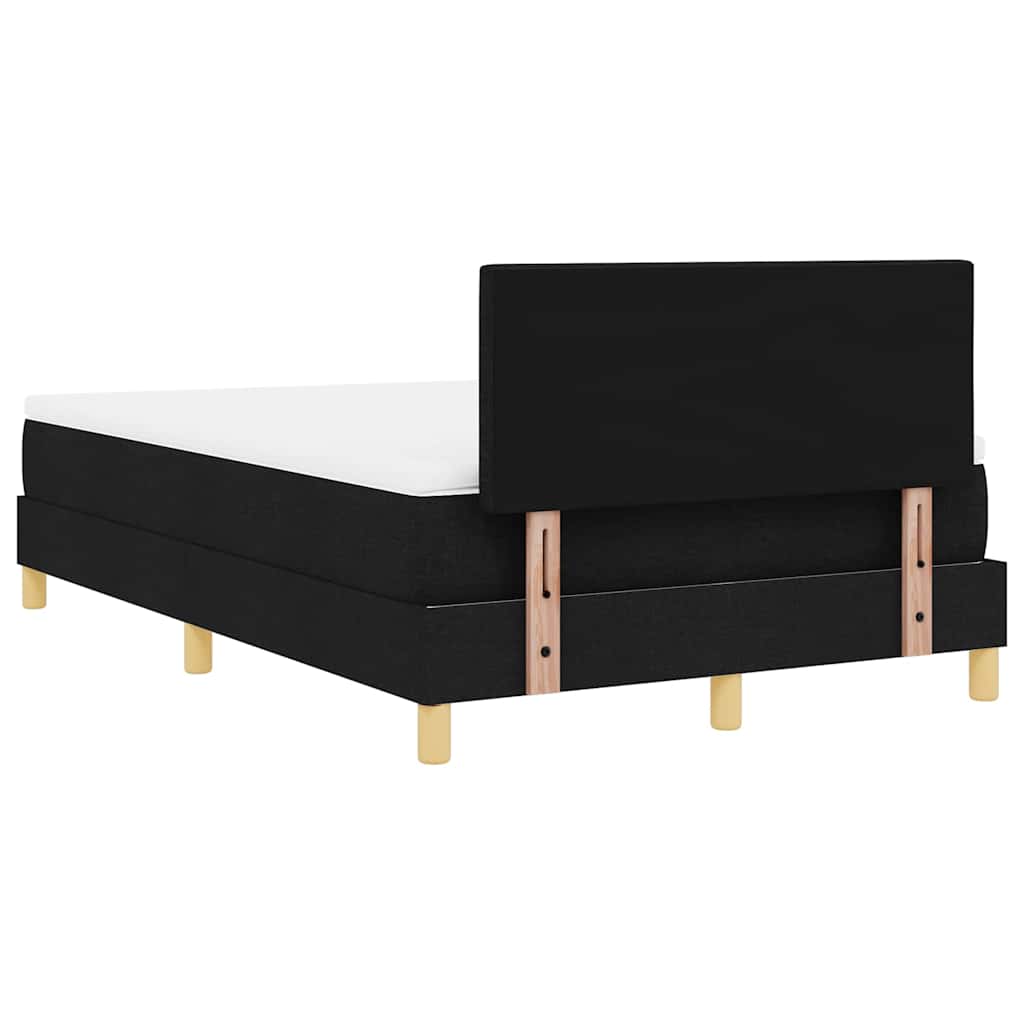 LED Boxspringbett mit Kopfteil Schwarz 120 x 200 cm Stoff