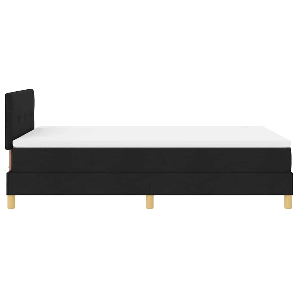 LED Boxspringbett mit Kopfteil Schwarz 120 x 200 cm Stoff