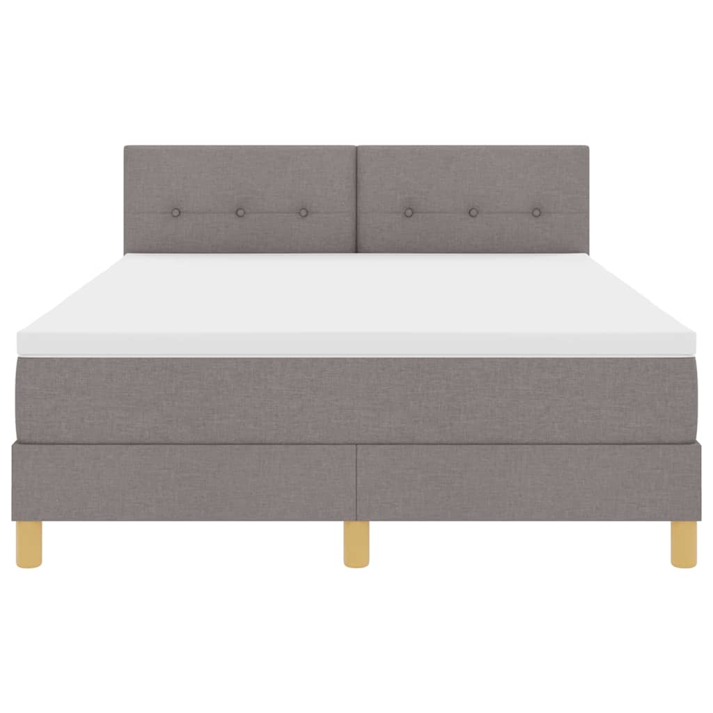 LED Boxspringbett mit LED-Lichtleisten Taupe 140 x 190 cm Stoff