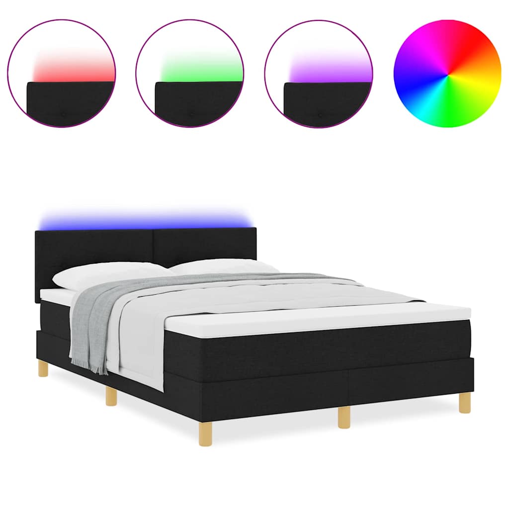 Boxspringbett mit Matratze Schwarz 160 x 200 cm Stoff