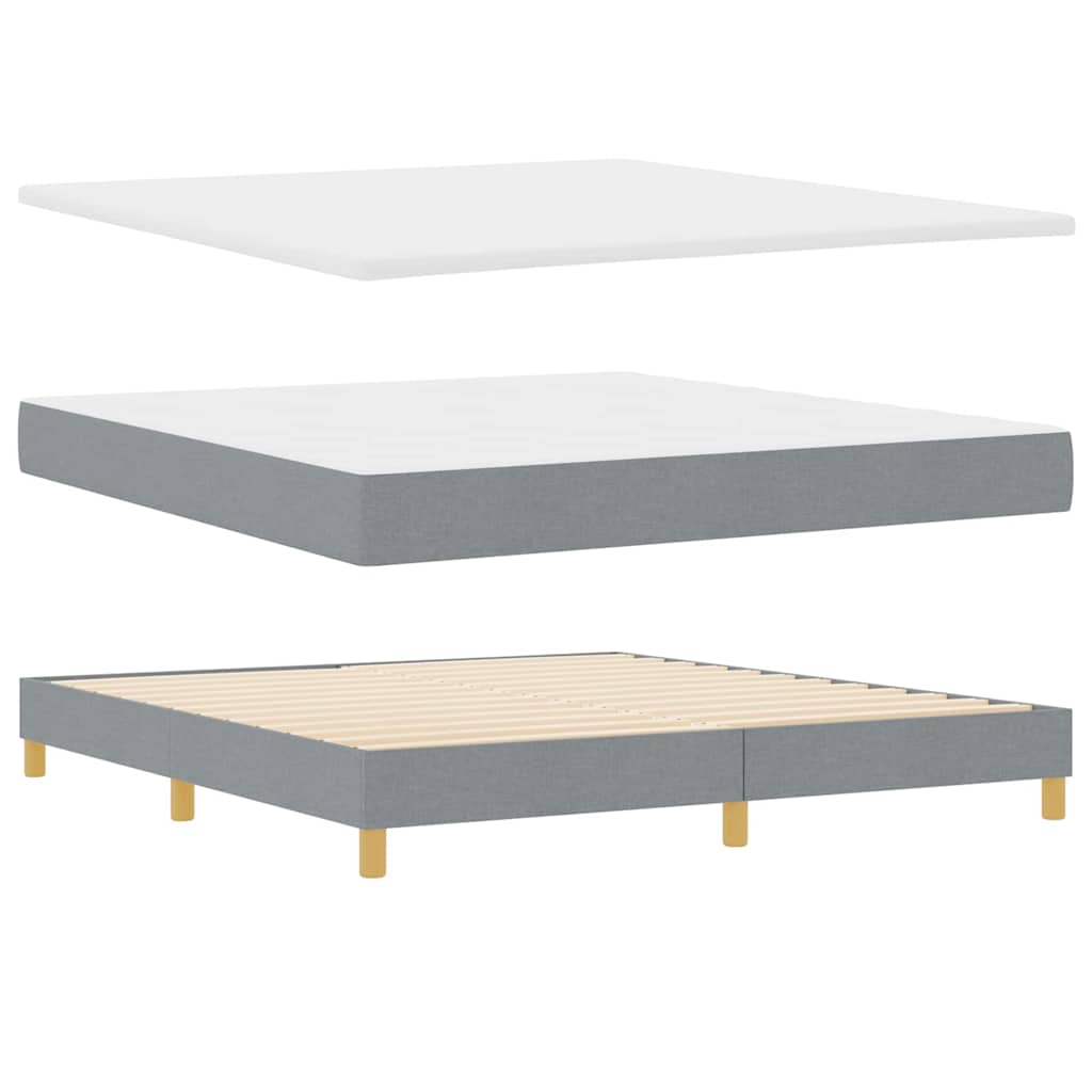 LED Boxspringbett mit Kopfteil Hellgrau 180 x 200 cm Stoff