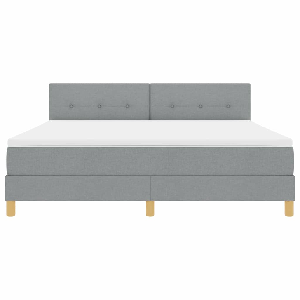 LED Boxspringbett mit Kopfteil Hellgrau 180 x 200 cm Stoff