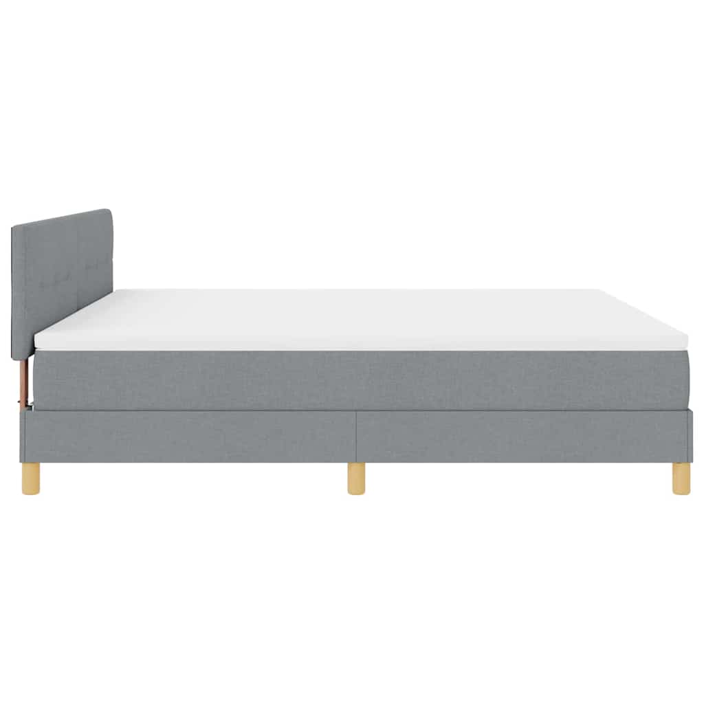LED Boxspringbett mit Kopfteil Hellgrau 180 x 200 cm Stoff