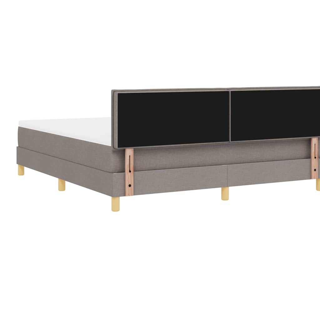 LED Boxspringbett mit LED-Lichtleisten Taupe 180 x 200 cm Stoff