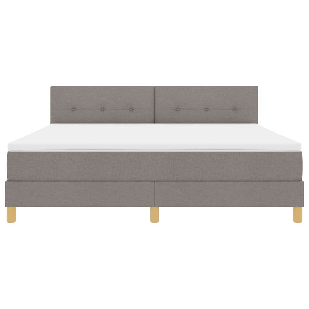 LED Boxspringbett mit LED-Lichtleisten Taupe 180 x 200 cm Stoff