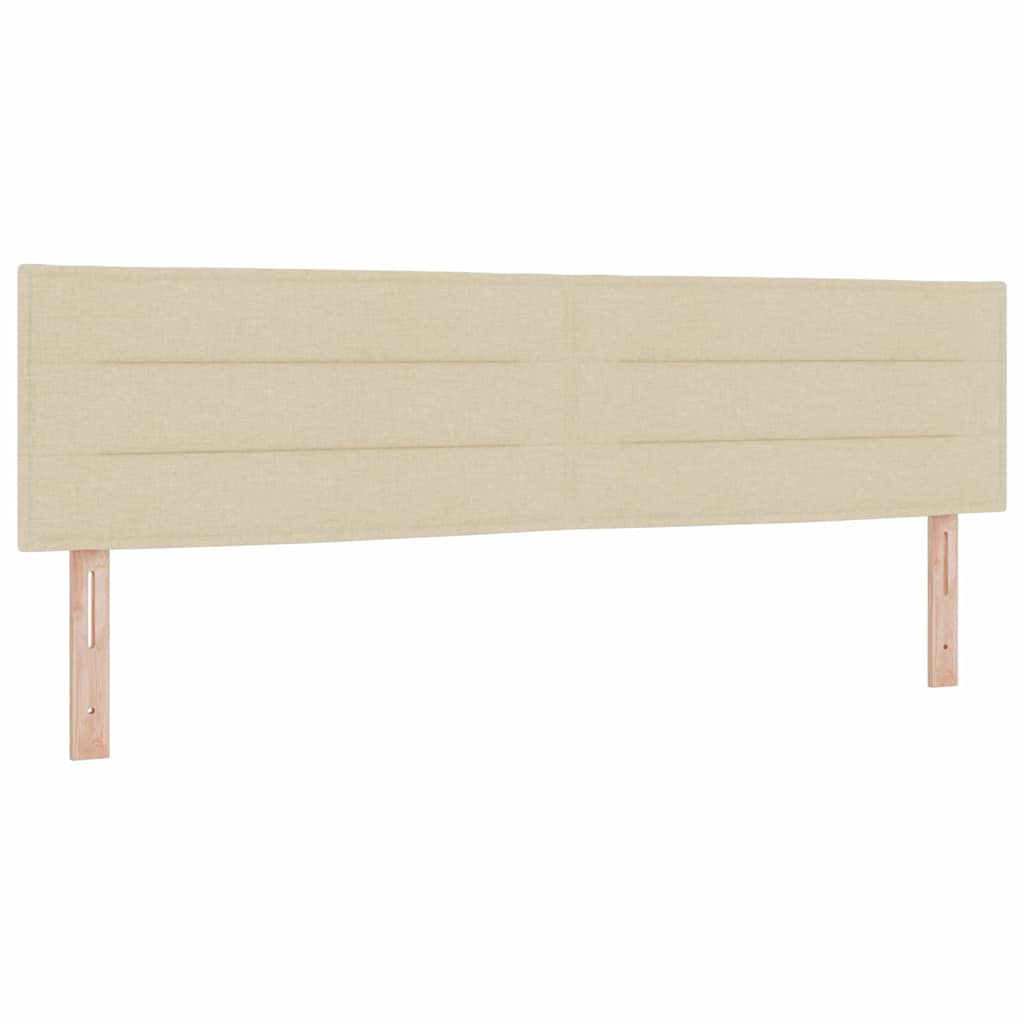 LED Boxspringbett mit LED-Lichtleisten Creme 180 x 200 cm Stoff