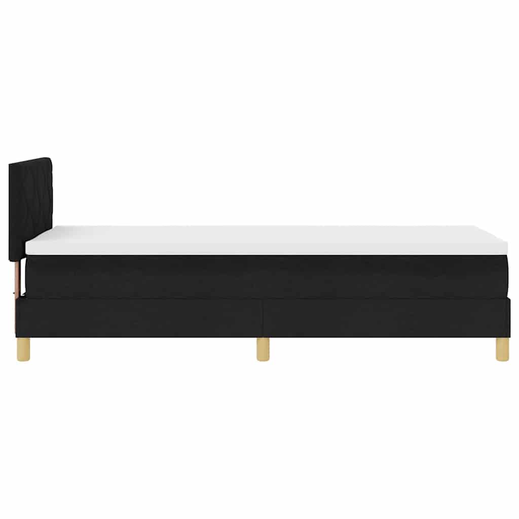 LED Boxspringbett mit Kissen Schwarz 80 x 200 cm Stoff