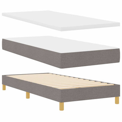 LED Boxspringbett mit Kopfteil Taupe 90 x 200 cm Stoff