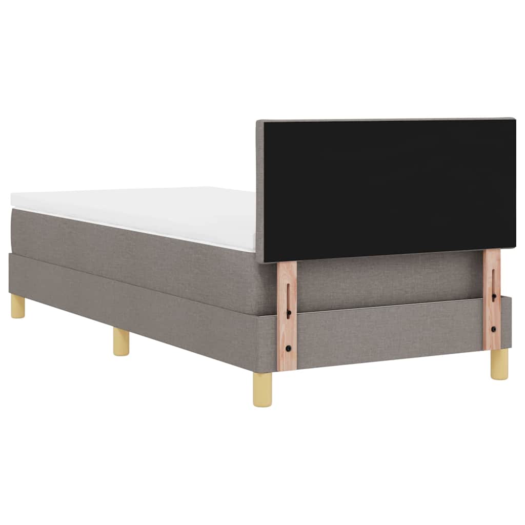 LED Boxspringbett mit Kopfteil Taupe 90 x 200 cm Stoff