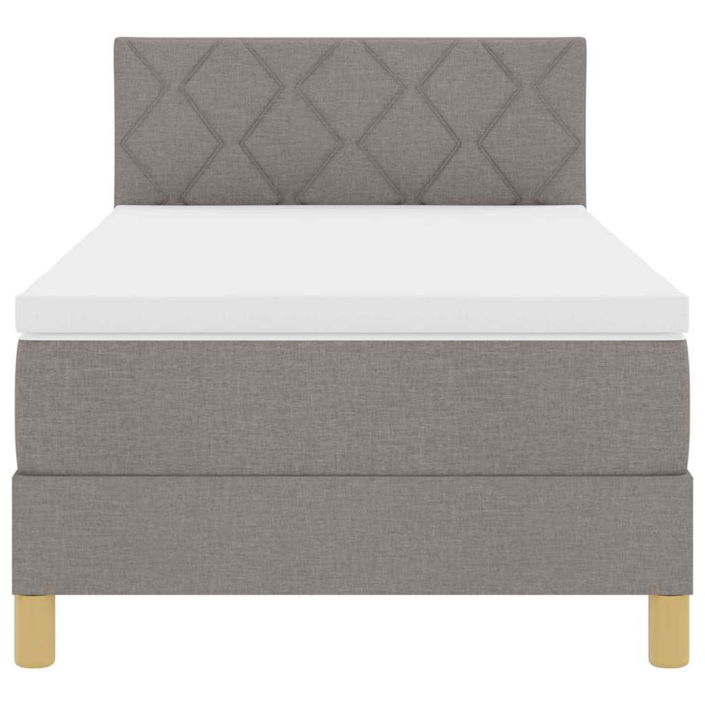 LED Boxspringbett mit Kopfteil Taupe 90 x 200 cm Stoff