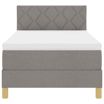 LED Boxspringbett mit Kopfteil Taupe 90 x 200 cm Stoff