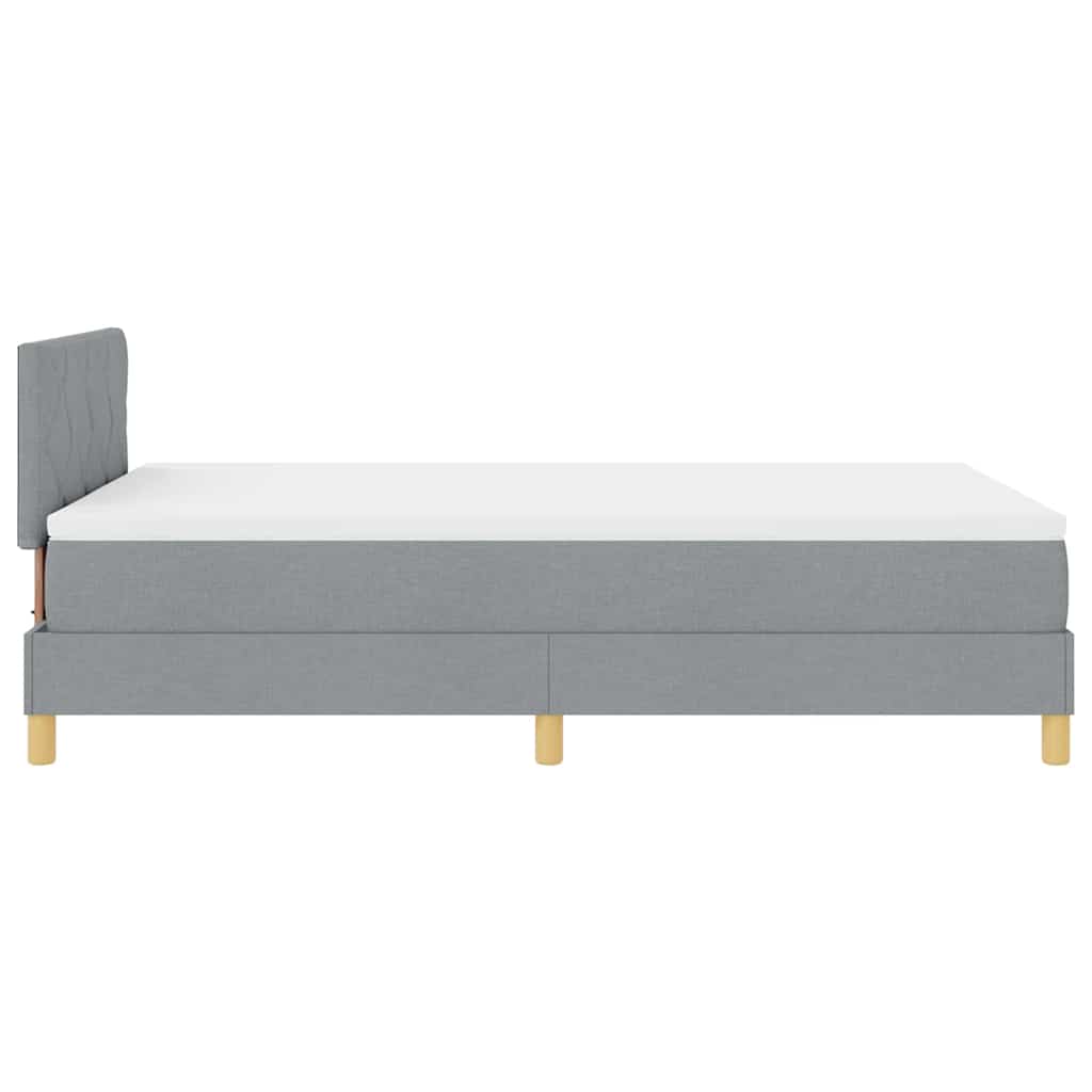 LED Boxspringbett mit Kopfteil Hellgrau 120 x 190 cm Stoff