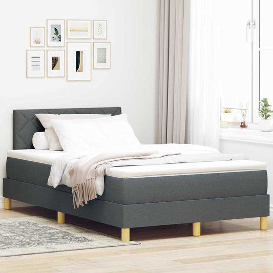 Boxspringbett mit Matratze Dunkelgrau 120 x 200 cm Stoff