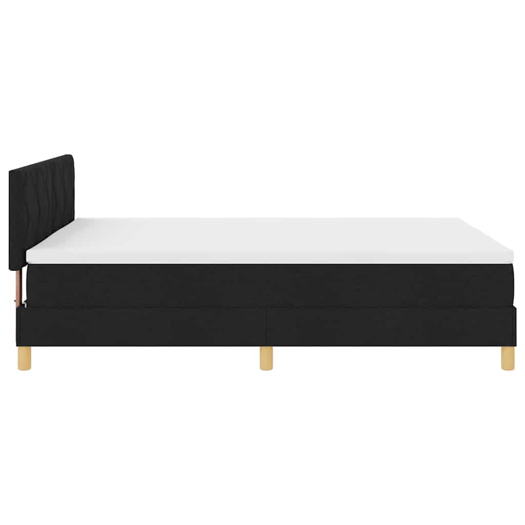 Boxspringbett mit Matratze Schwarz 160 x 200 cm Stoff
