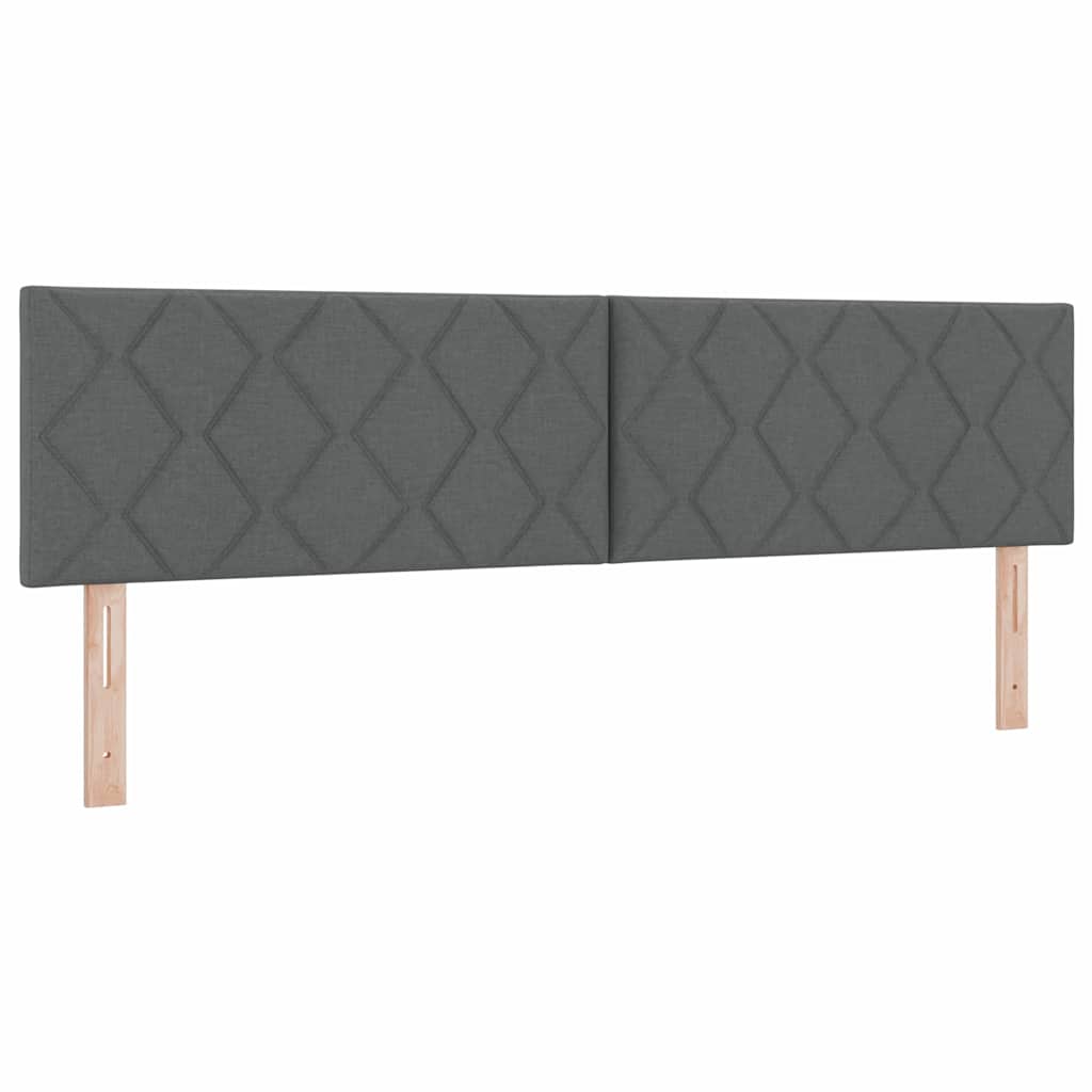 LED Boxspringbett mit Kopfteil Dunkelgrau 180 x 200 cm Stoff