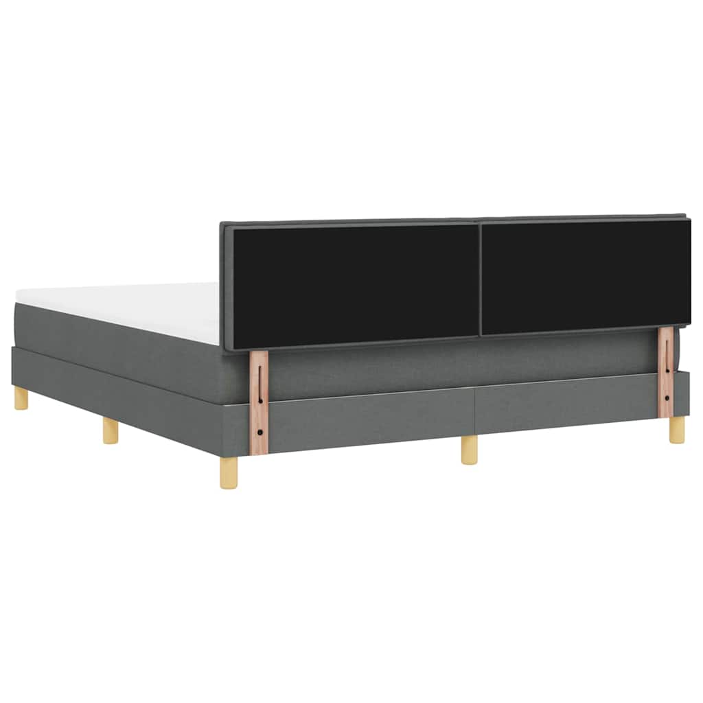 LED Boxspringbett mit Kopfteil Dunkelgrau 180 x 200 cm Stoff