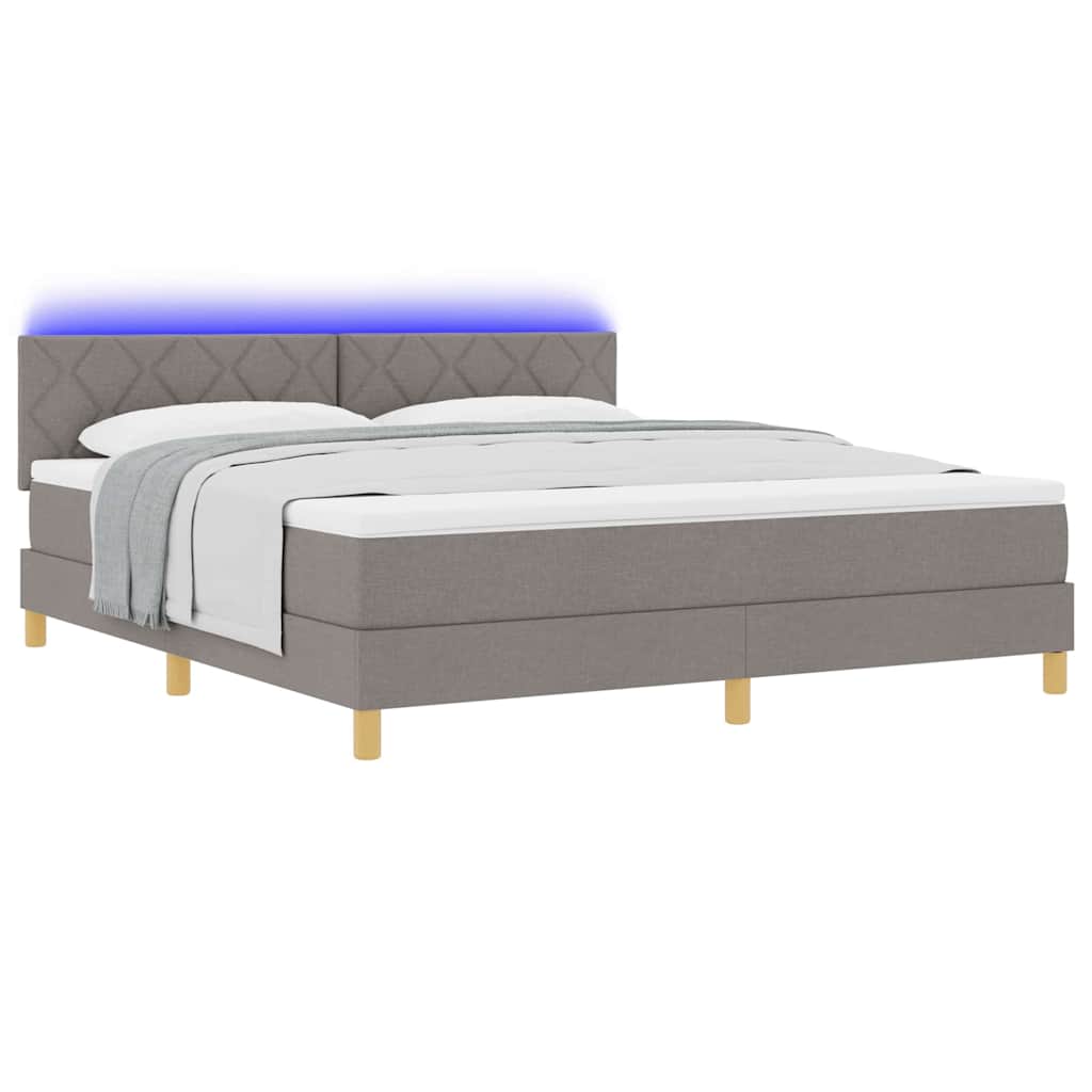 Boxspringbett mit Matratze Taupe 180 x 200 cm Stoff