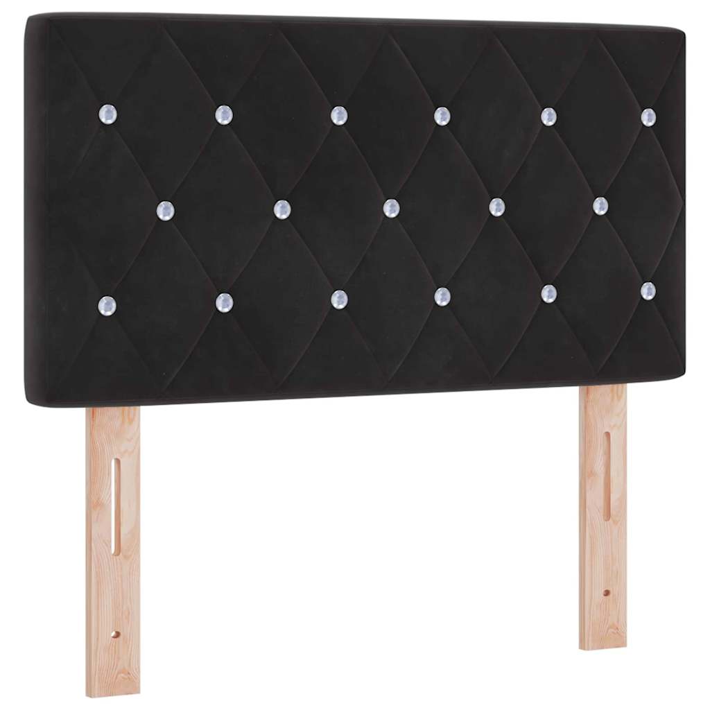 Boxspringbett mit Matratze Schwarz 80 x 200 cm Samt