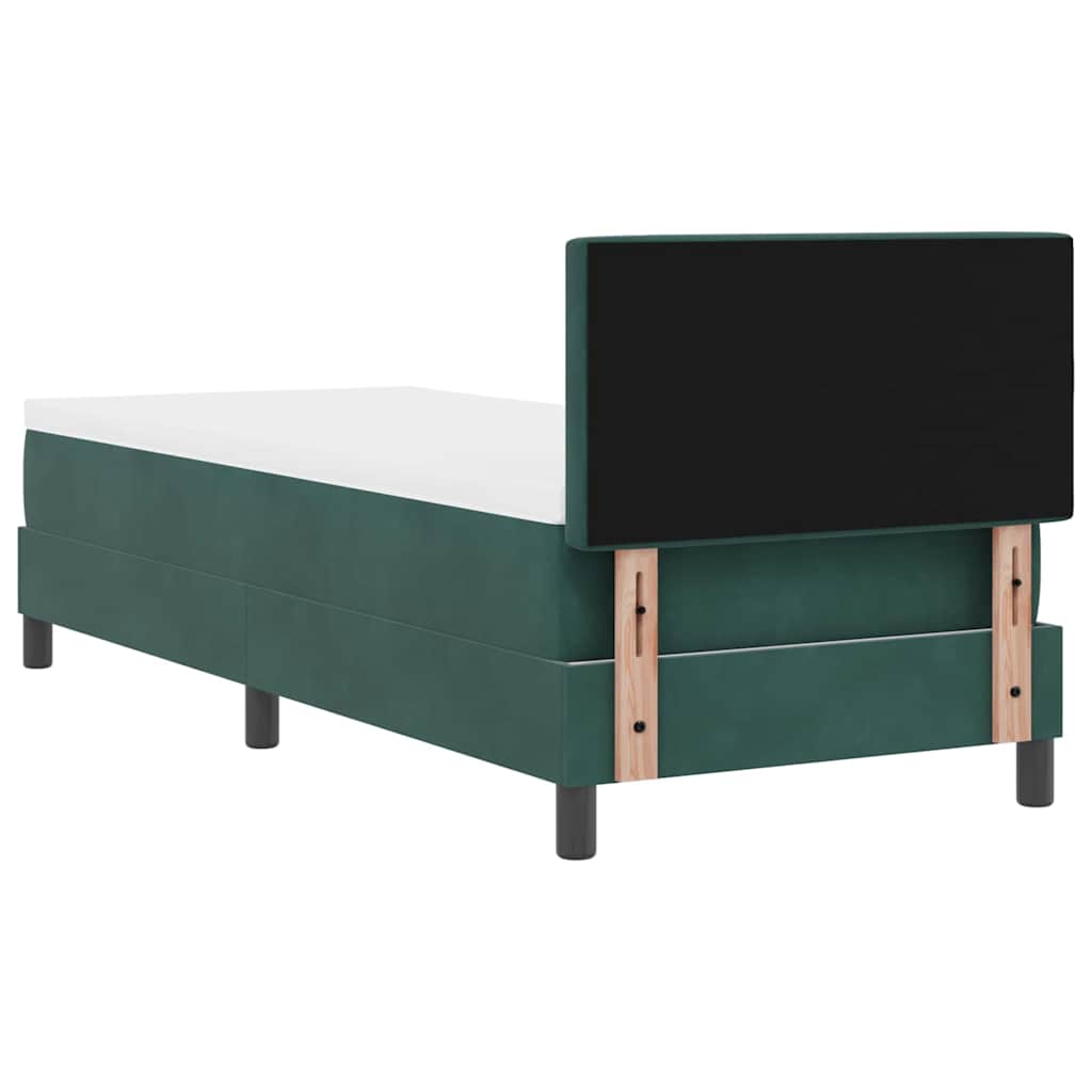 Boxspringbett mit Kopfteil Dunkelgrün 80 x 200 cm Samt
