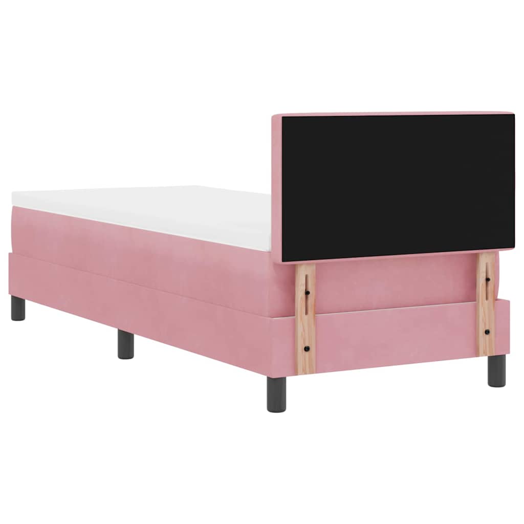 LED Boxspringbett mit Kopfteil Rosa 80 x 200 cm Samt
