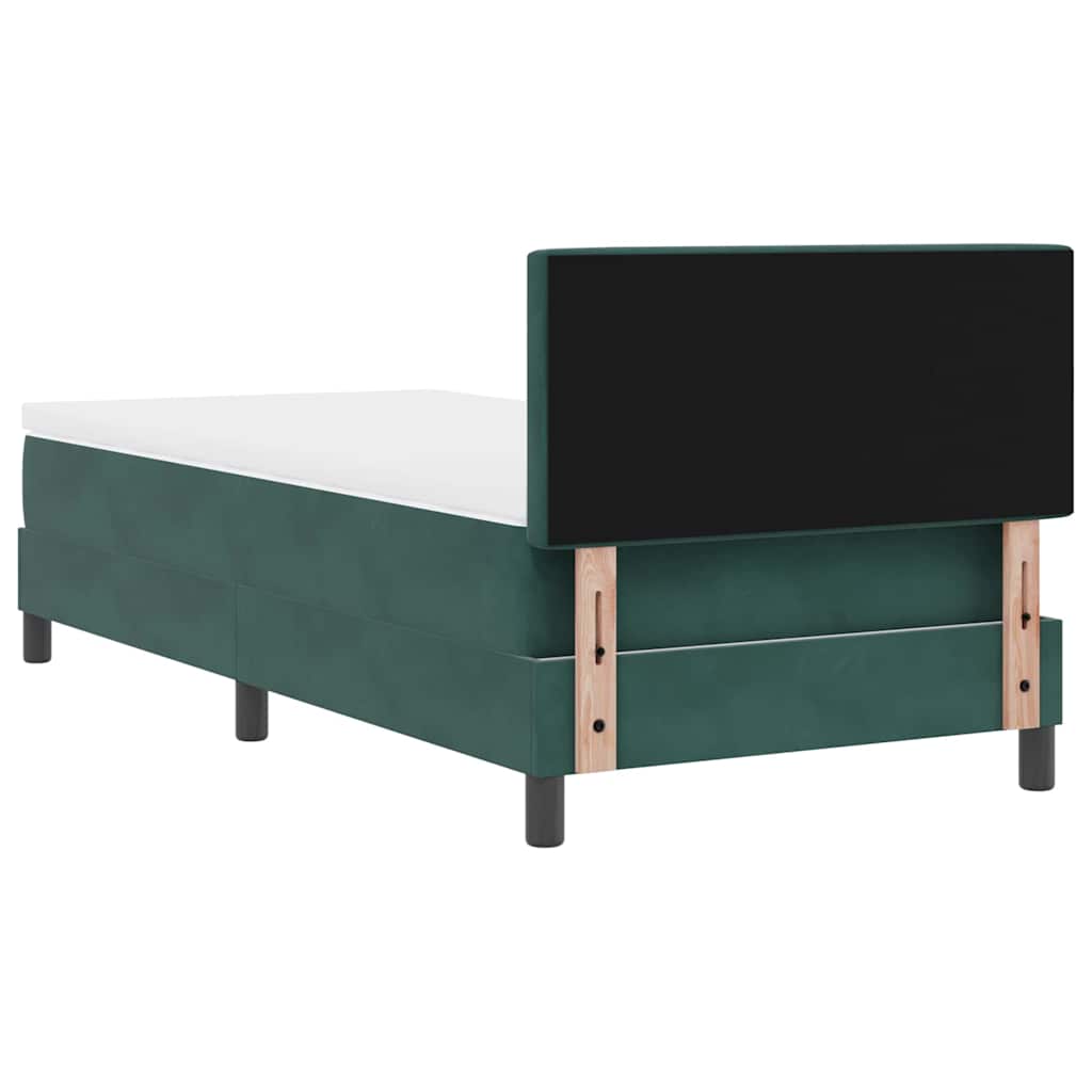 Boxspringbett mit Kopfteil Dunkelgrün 100 x 200 cm Samt