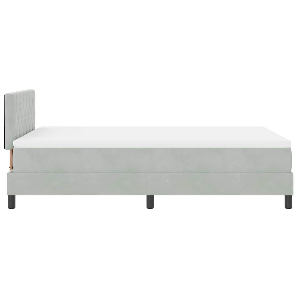 Boxspringbett mit Kopfteil Hellgrau 120 x 190 cm Samt