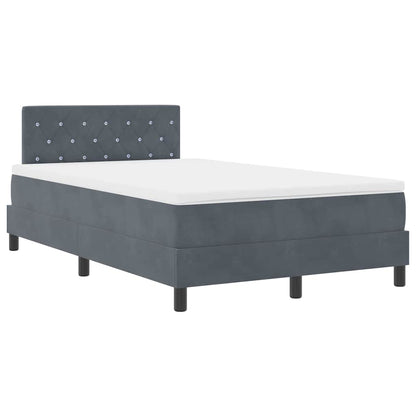 LED Boxspringbett mit Kopfteil Dunkelgrau 120 x 190 cm Samt