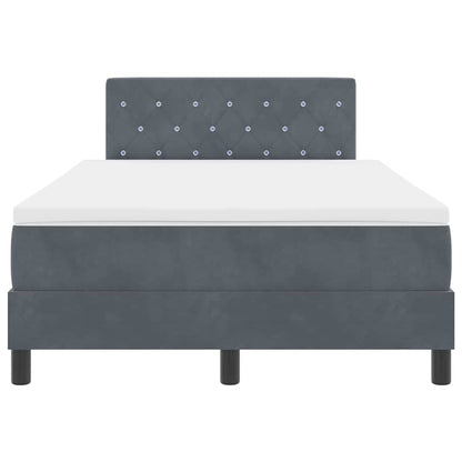 LED Boxspringbett mit Kopfteil Dunkelgrau 120 x 190 cm Samt