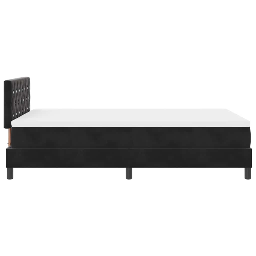 Boxspringbett mit Kopfteil Schwarz 120 x 200 cm Samt