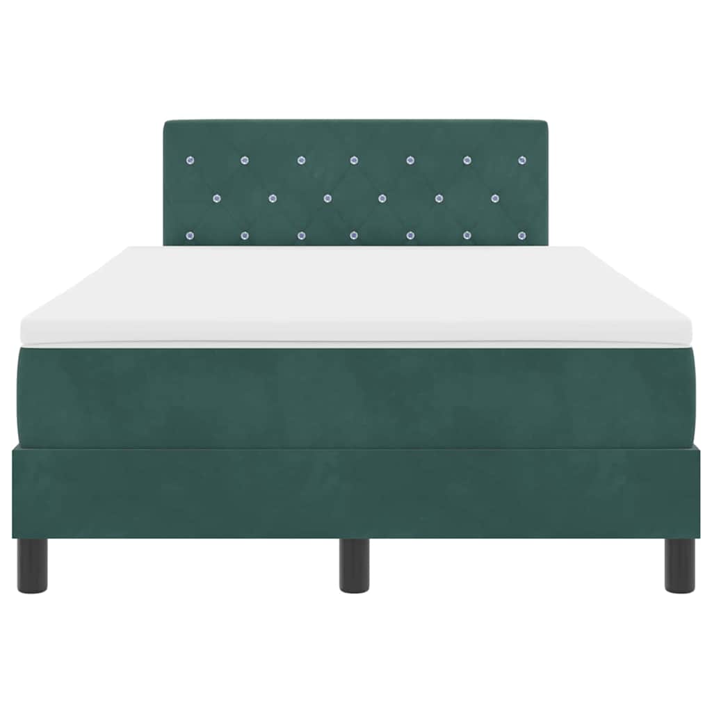 Boxspringbett mit Kopfteil Dunkelgrün 120 x 200 cm Samt