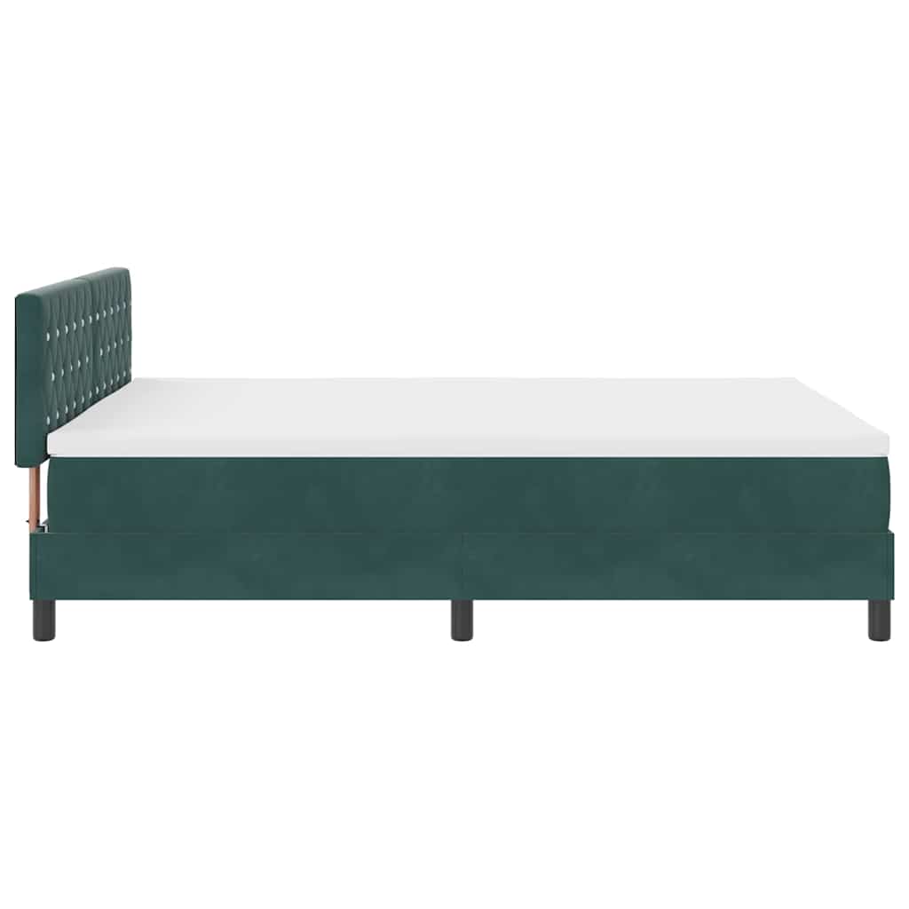Boxspringbett mit Kopfteil Dunkelgrün 140 x 200 cm Samt