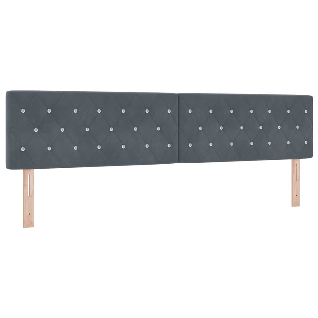 Boxspringbett mit Kopfteil Dunkelgrau 200 x 200 cm Samt