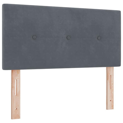 LED Boxspringbett mit Kopfteil Dunkelgrau 90 x 190 cm Samt