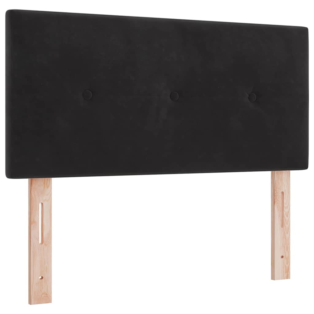 Boxspringbett mit Matratze Schwarz 90 x 190 cm Samt