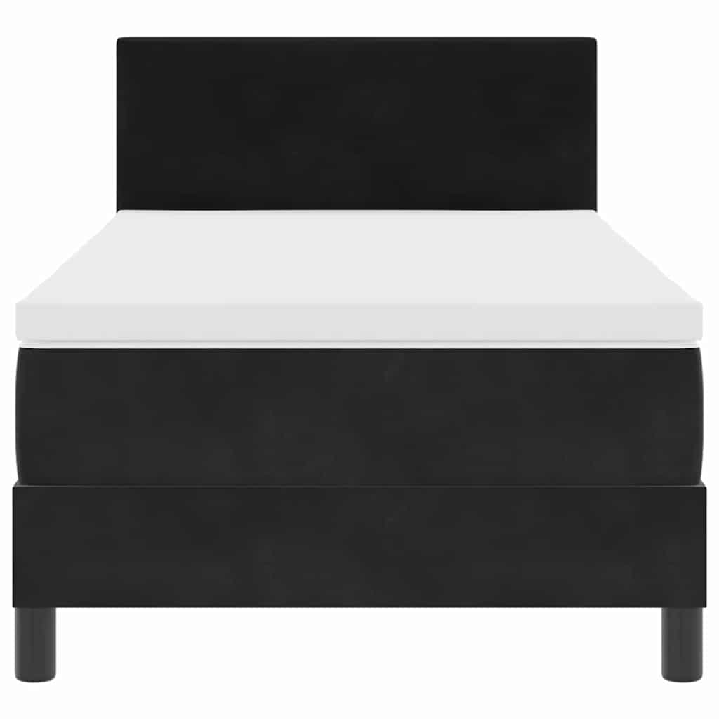 Boxspringbett mit Matratze Schwarz 90 x 190 cm Samt