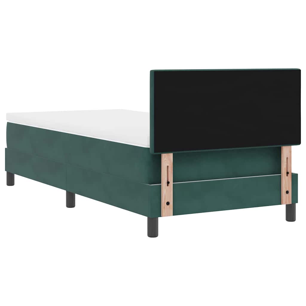 Boxspringbett mit Kopfteil Dunkelgrün 100 x 200 cm Samt