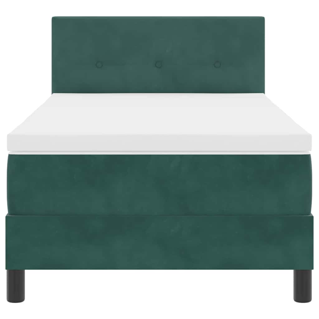 Boxspringbett mit Kopfteil Dunkelgrün 100 x 200 cm Samt
