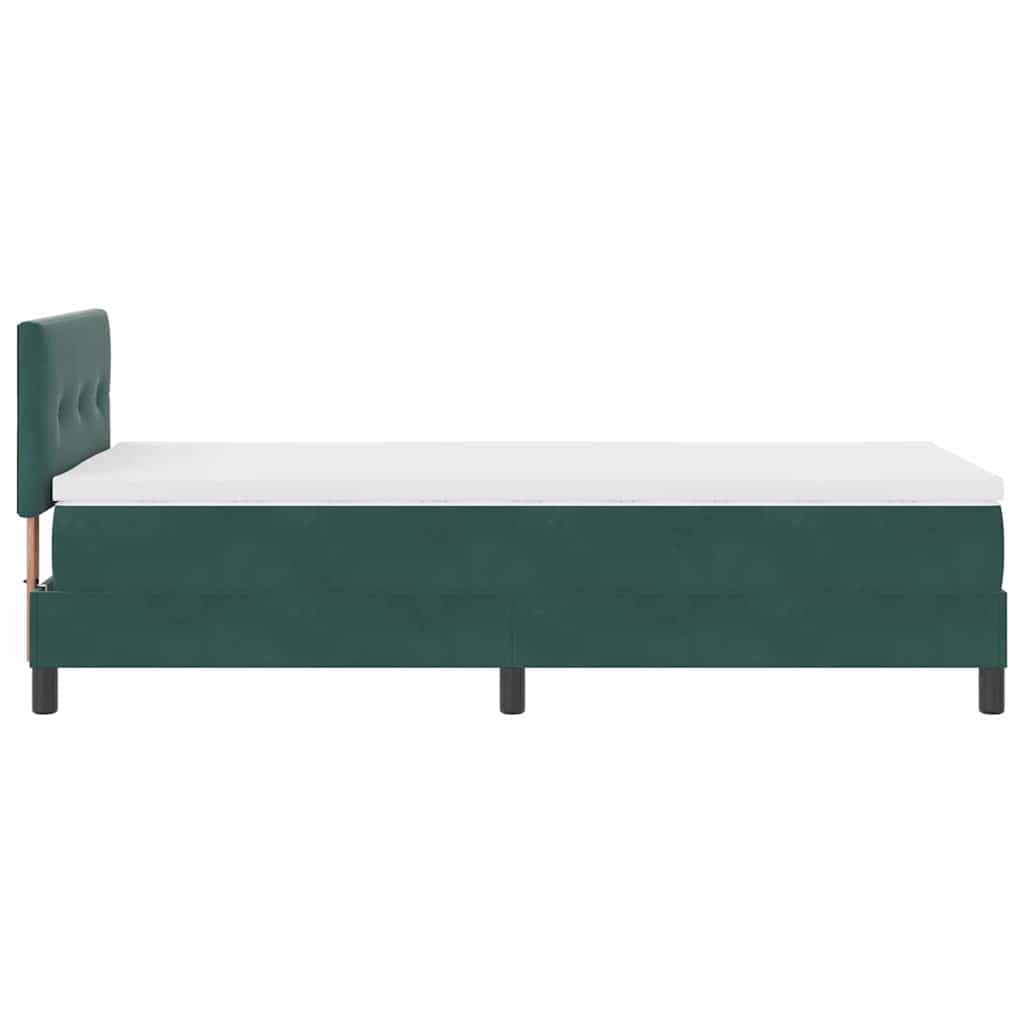 Boxspringbett mit Kopfteil Dunkelgrün 100 x 200 cm Samt