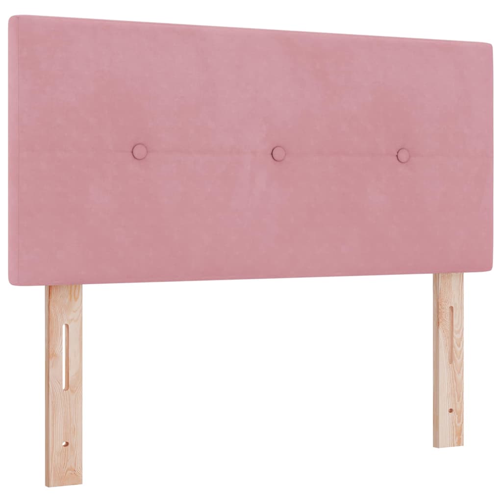 LED Boxspringbett mit LED-Lichtleisten Rosa 100 x 200 cm Samt